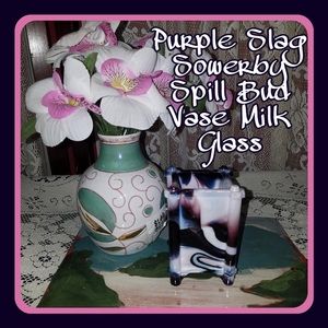 Purple Slag Sowerby Spill Bud Vase Milk